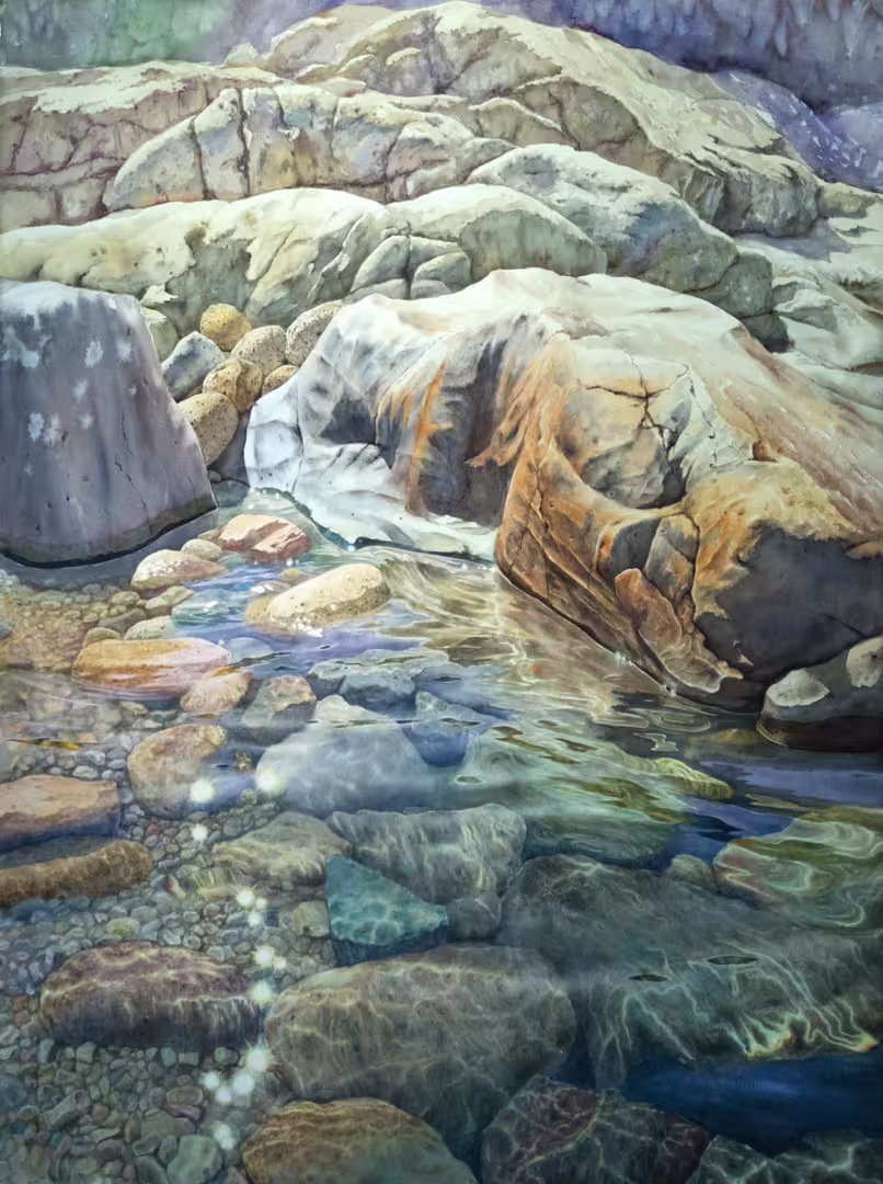 Rock and Water watercolor by Olga Beliaeva.jpg