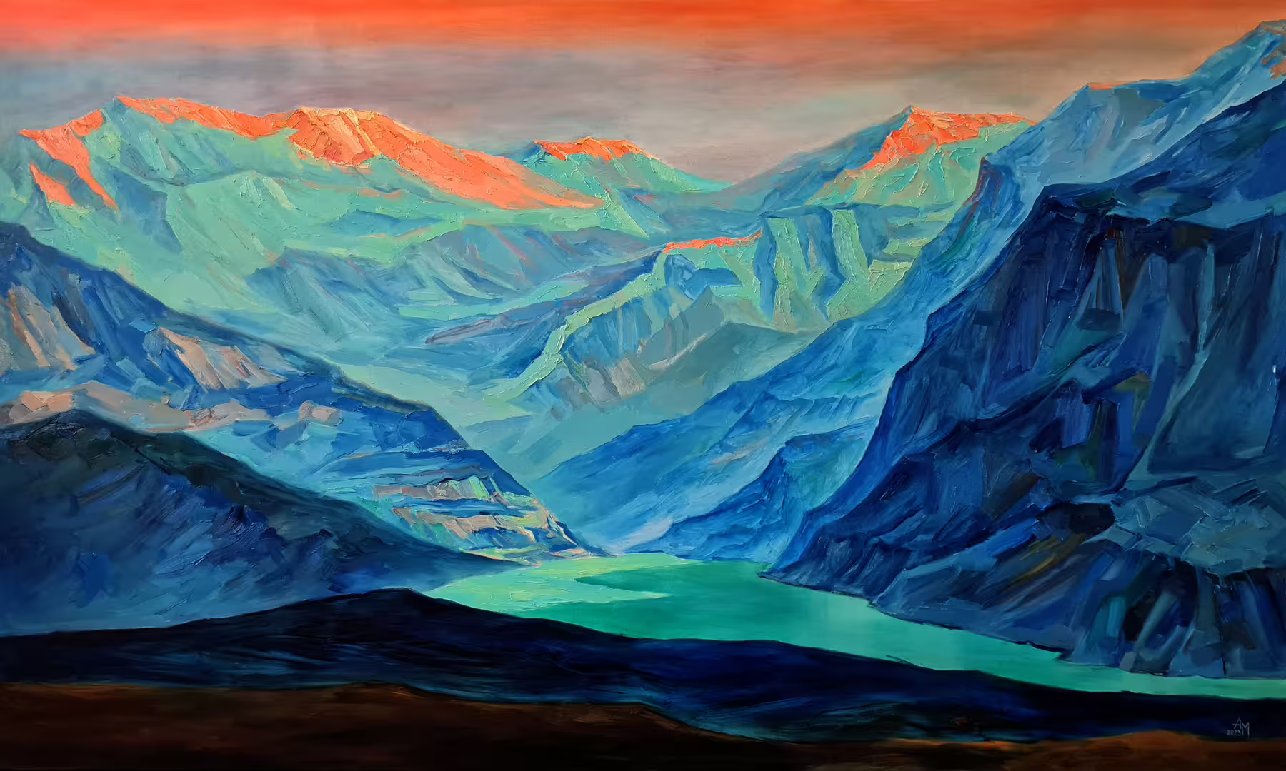 Меньщикова Анна Олеговна, Огненные вершины, 2023 г., 200х120, Х.М.jpg