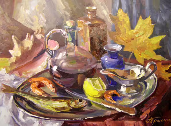 Натюрморт с раковинойх.м.,30х40.jpg