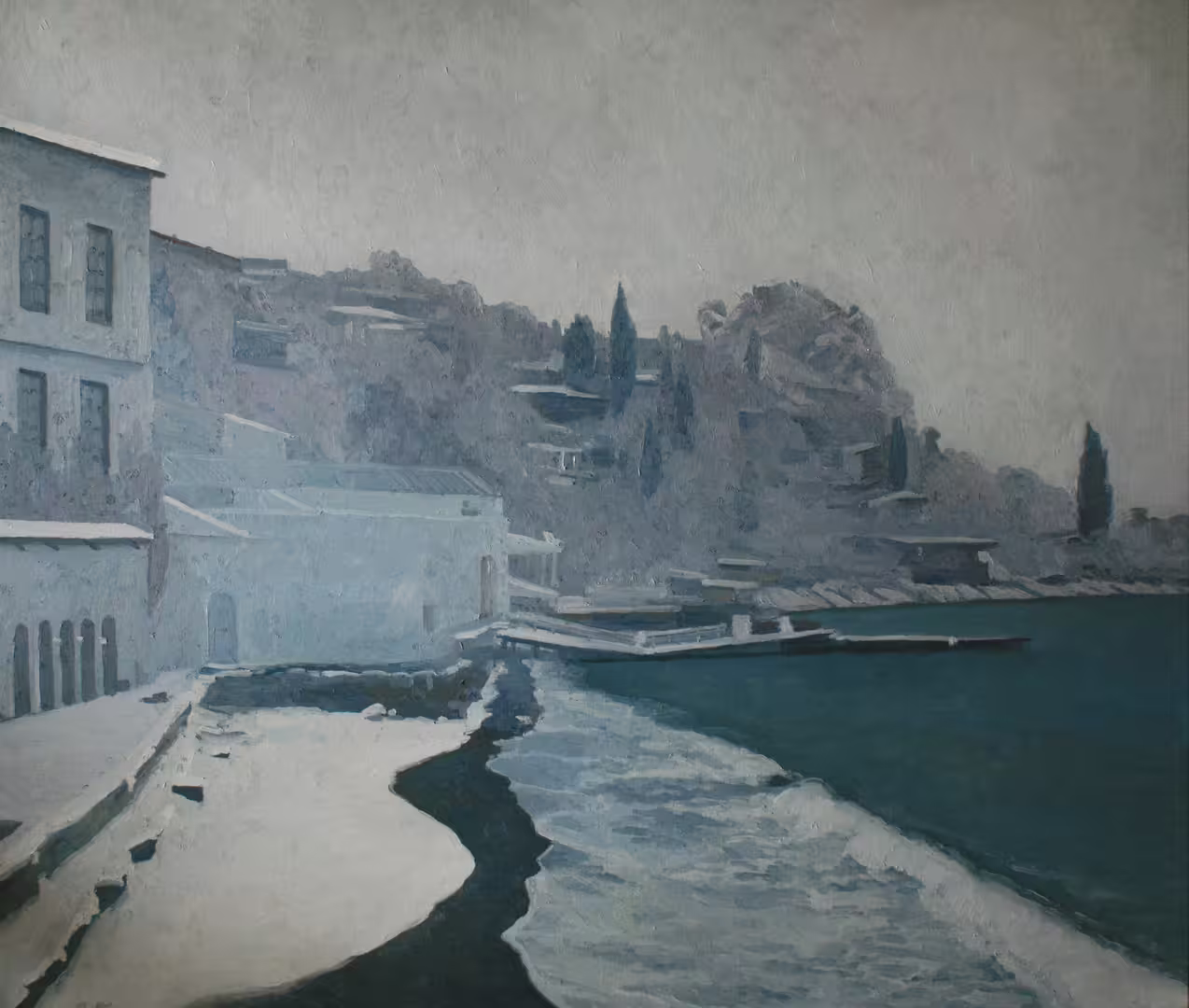 Нестерова А.М. Набережная в Гурзуфе. Зима. холст.масло; размер 105Х125 см. 2013 г.jpg