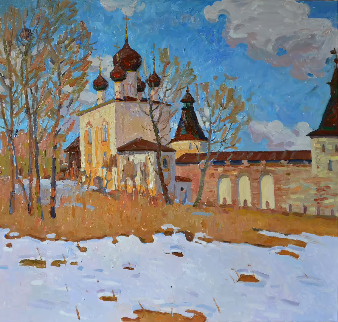 Нестерова А.М. Весна в Борисоглебском монастыре. х.м 85х90 см. 2016 г.JPG