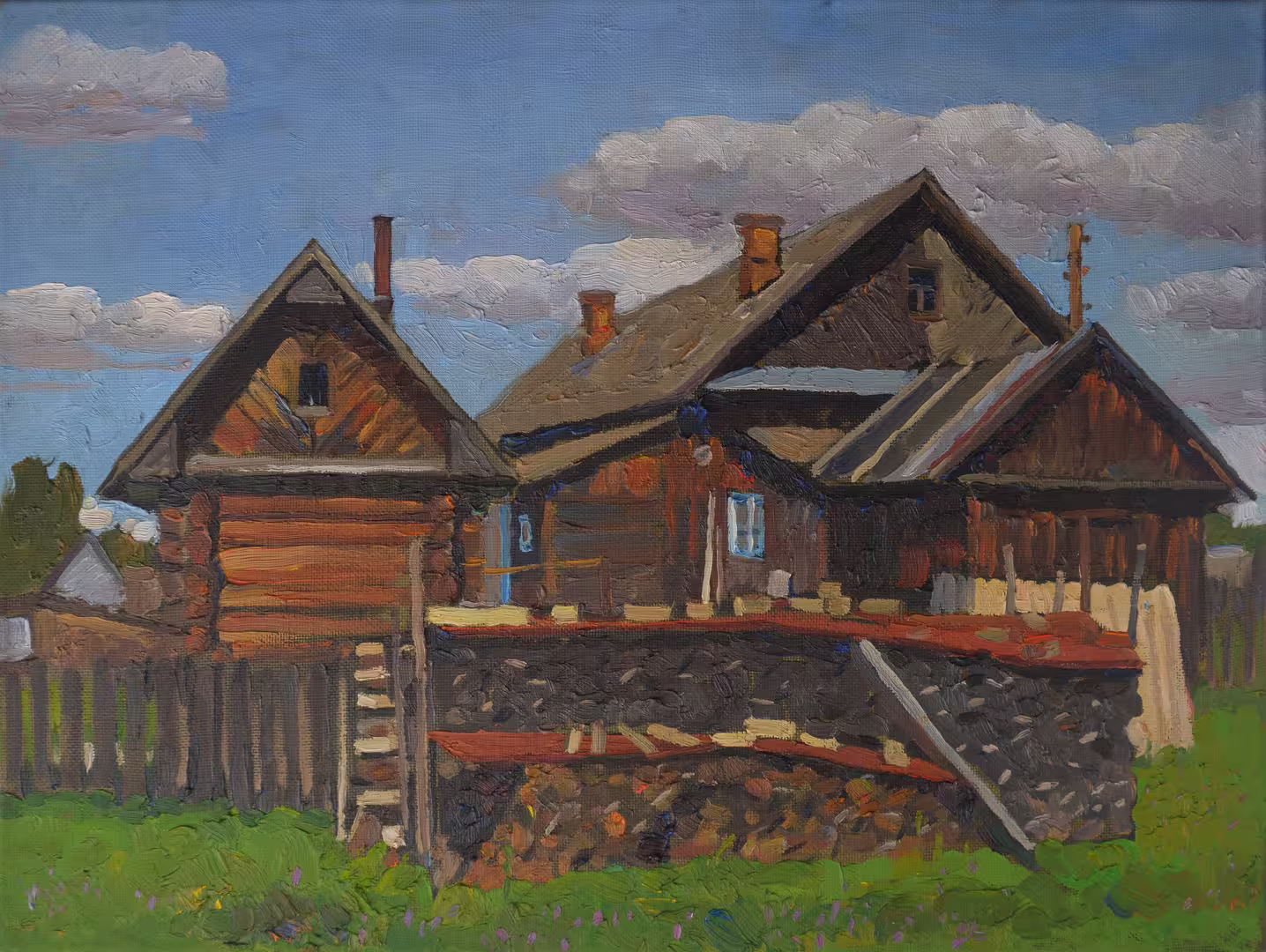 Нестерова А.М. В деревне Колшево. х.м. 45Х60 см 2020 г..JPG