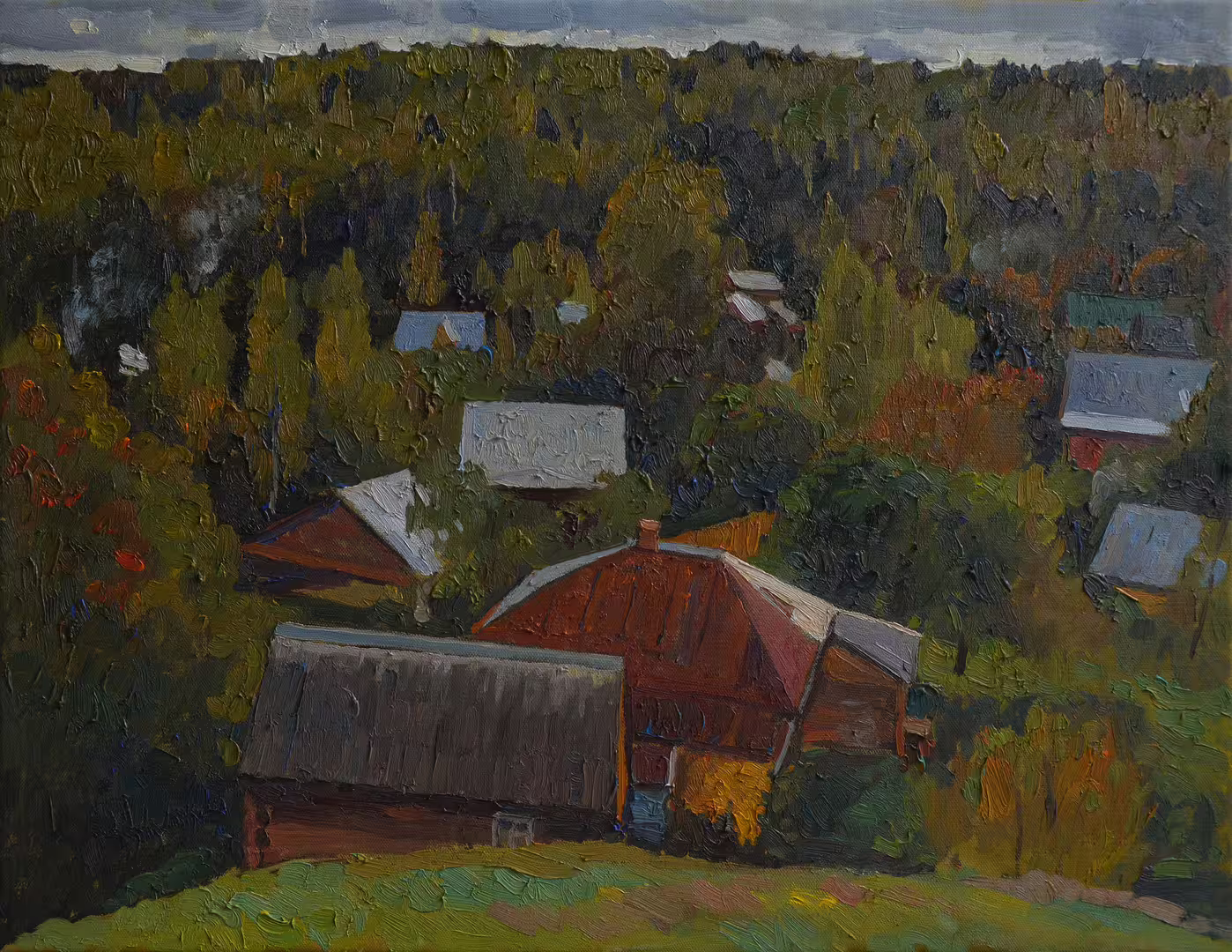 Нестерова А.М. Крыши в Плёсе. х.м. 50Х65 см 2020 г..JPG