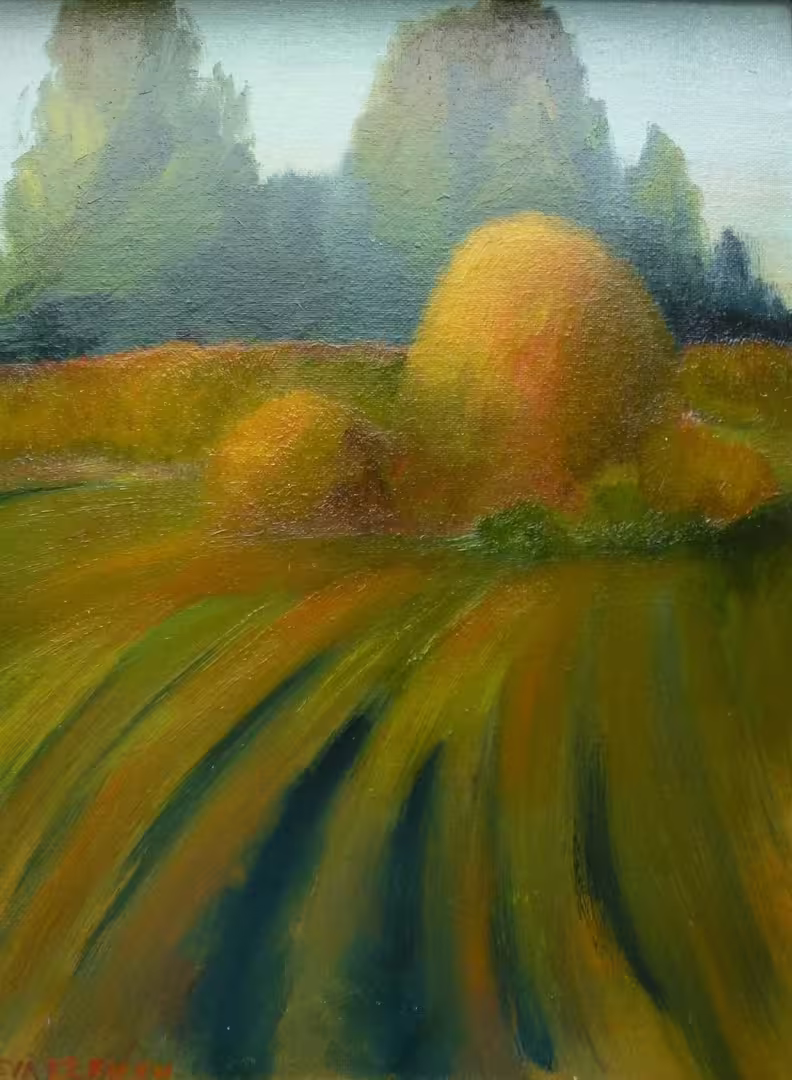 Стога на рассвете. Холст на картоне. Масло 30×40. Кижи. 2022. (2).jpg