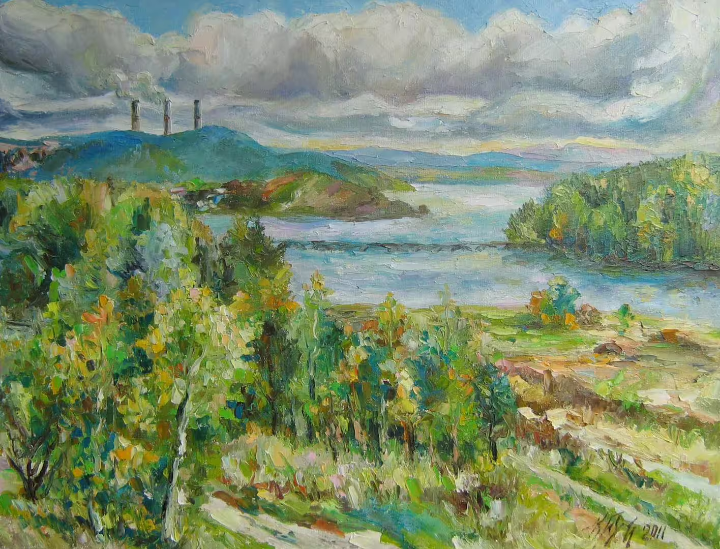 Грозовое небо над Нижней Турой, холст масло, 50 х 65 см., 2011 г..jpg
