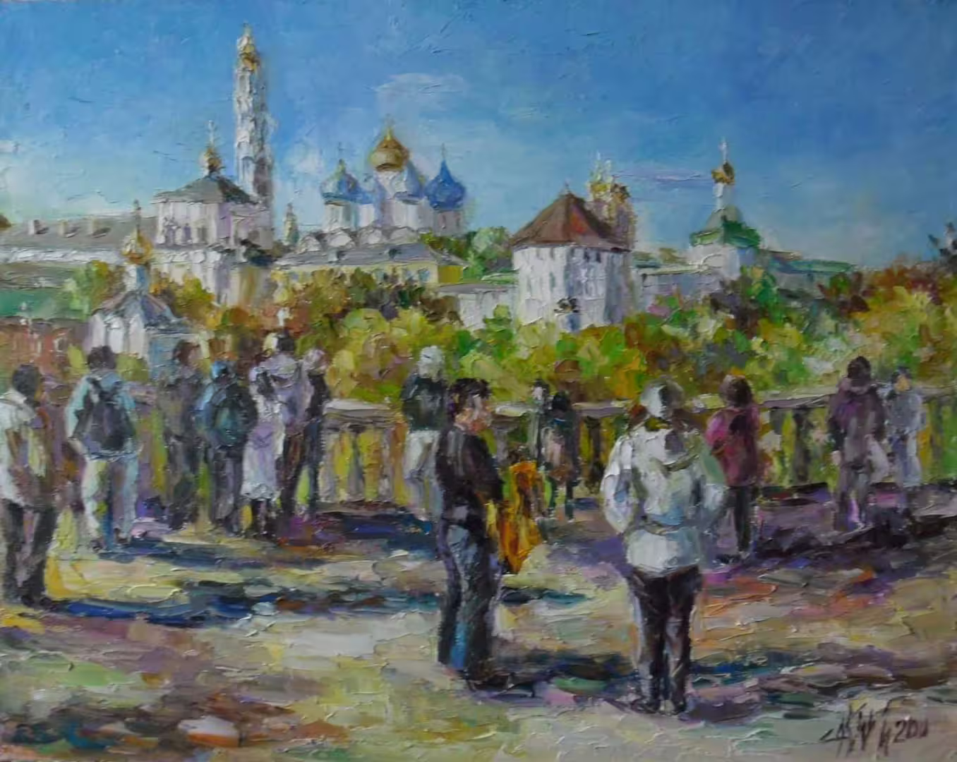 Туристы. Сергиев Посад. холст масло, 40 х 50 см., 2011 г..jpg