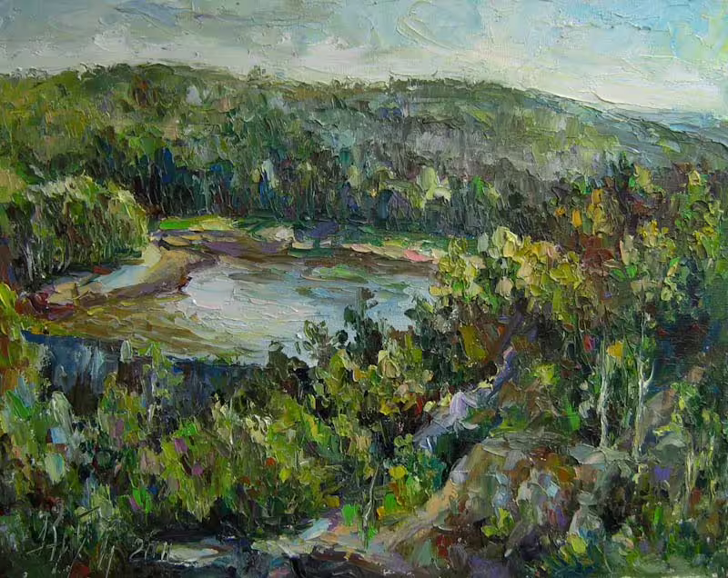 Плотина, холст  масло, 40 х 50 см., 2011 г.jpg