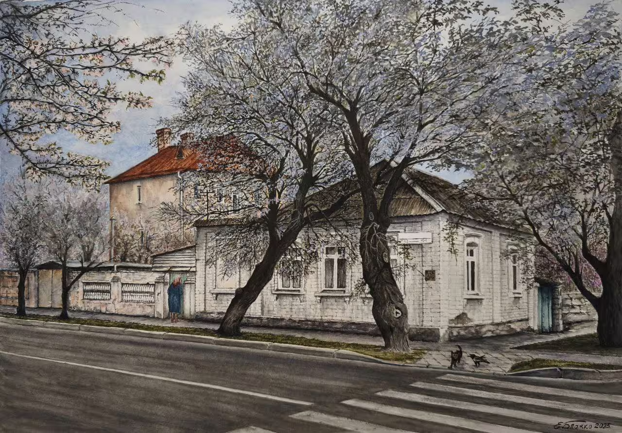 Elena Blazhko.Анапа.ул.Ивана Голубца.Бумага.Акварель.29,7х42. 2025.jpg