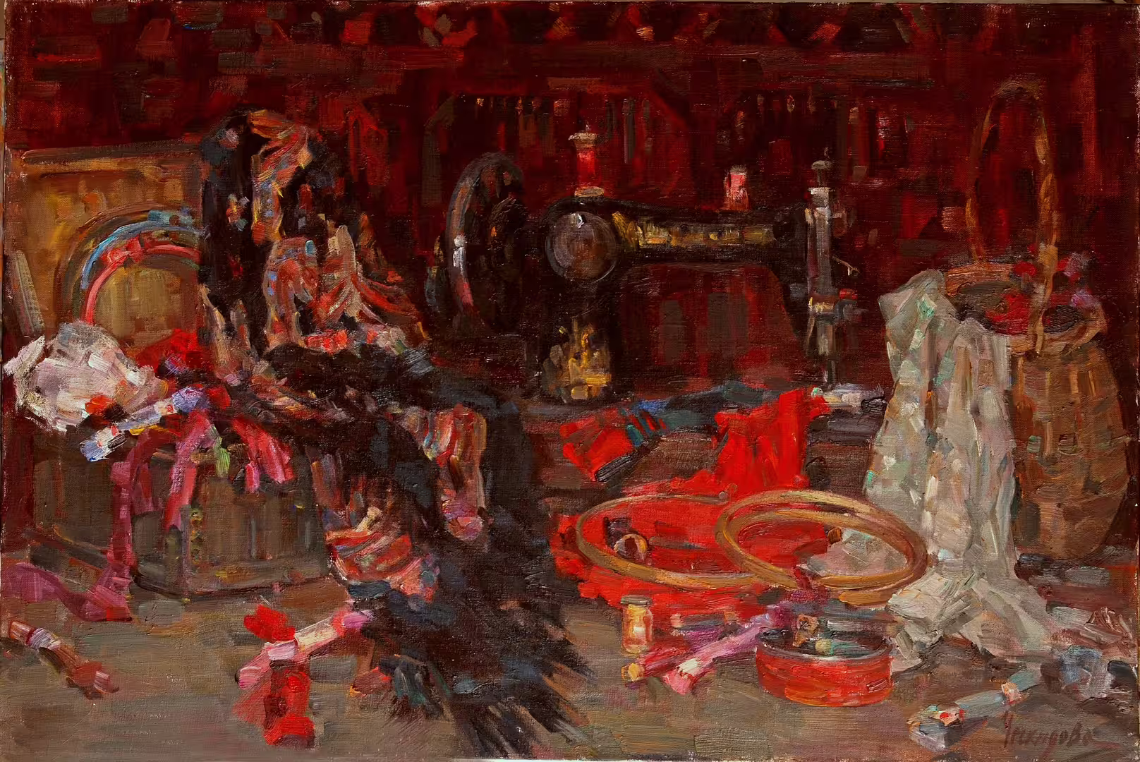Ческидова О. Ю. Из бабушкиной кладовой 2007 год х. м. 60х90.jpg