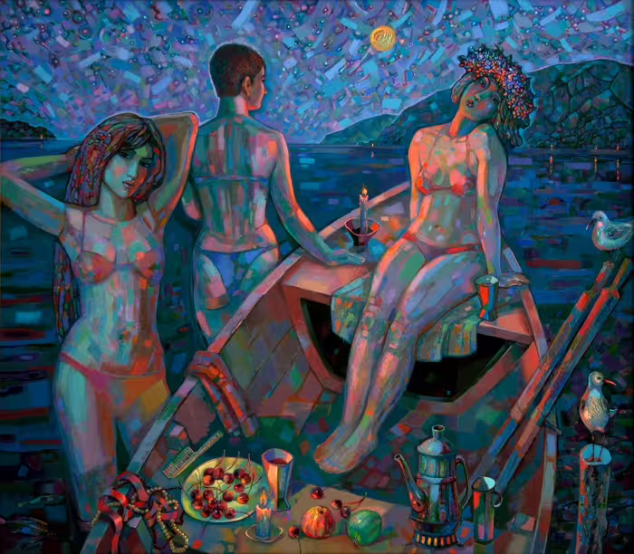 28. Купание при свечах, х.м., 110х120, 2009 г..jpg