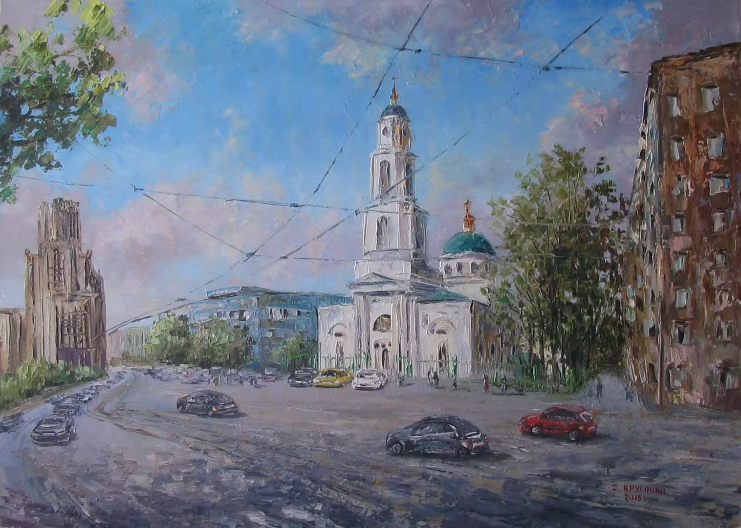 Церковь Флора и Лавра на Зацепе,  холст  масло,  50 х 70 см., 2015 г.    .JPG