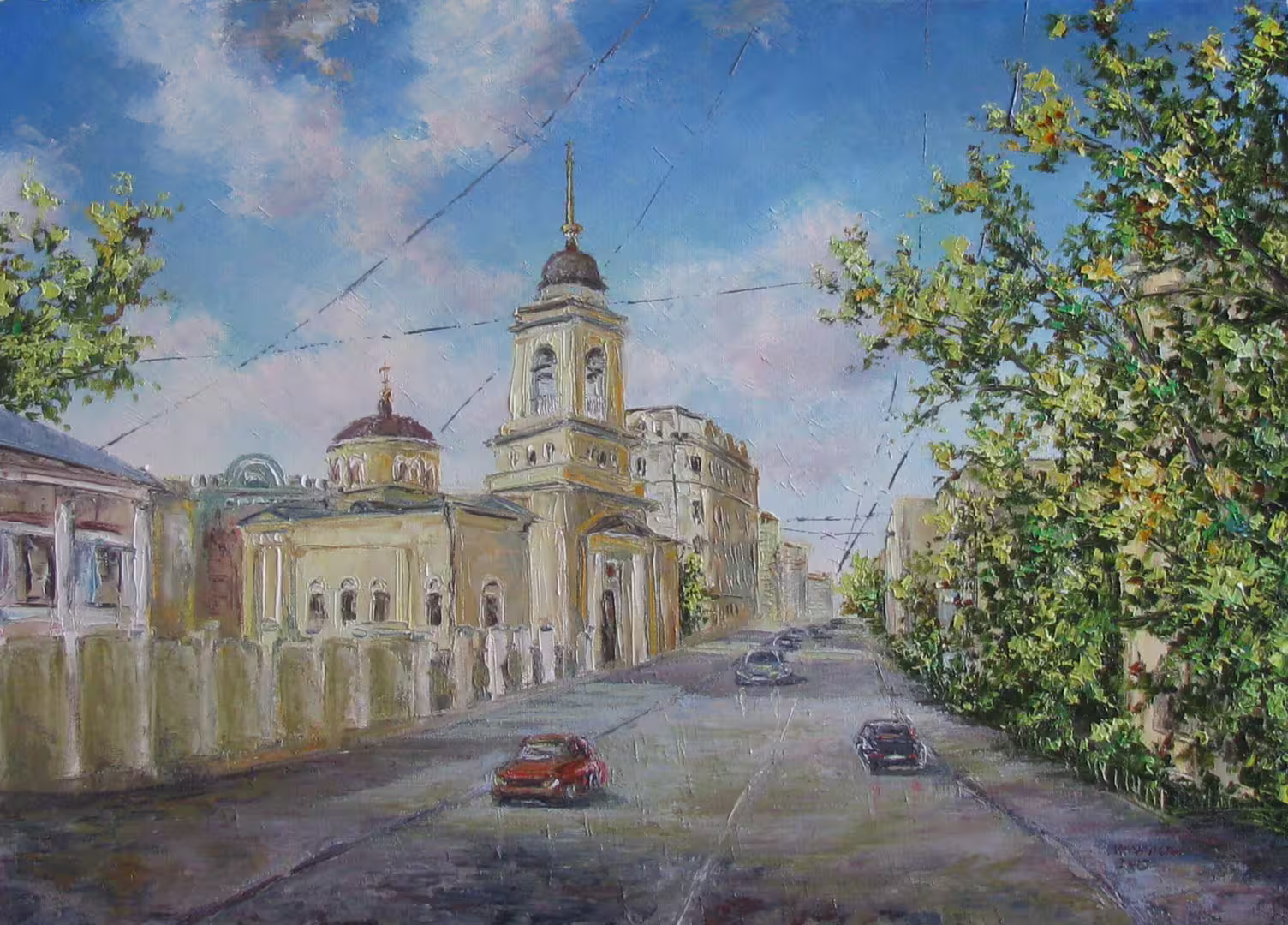 Церковь Афанасия и Кирилла На Сивцевом Вражке,  холст  масло,  50 х 70 см.,  2015 г. .JPG