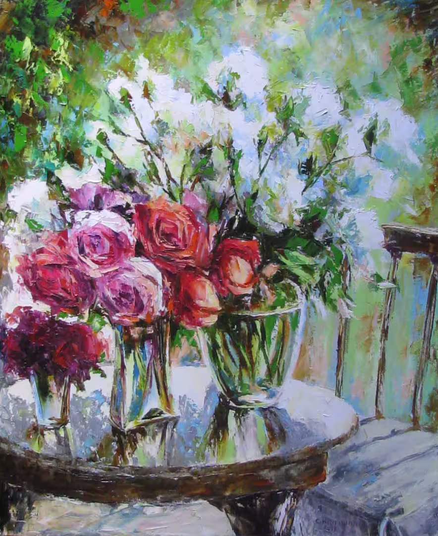 Утренние розы,  холст  масло,  85 х 70 см.,  2012 г..jpg