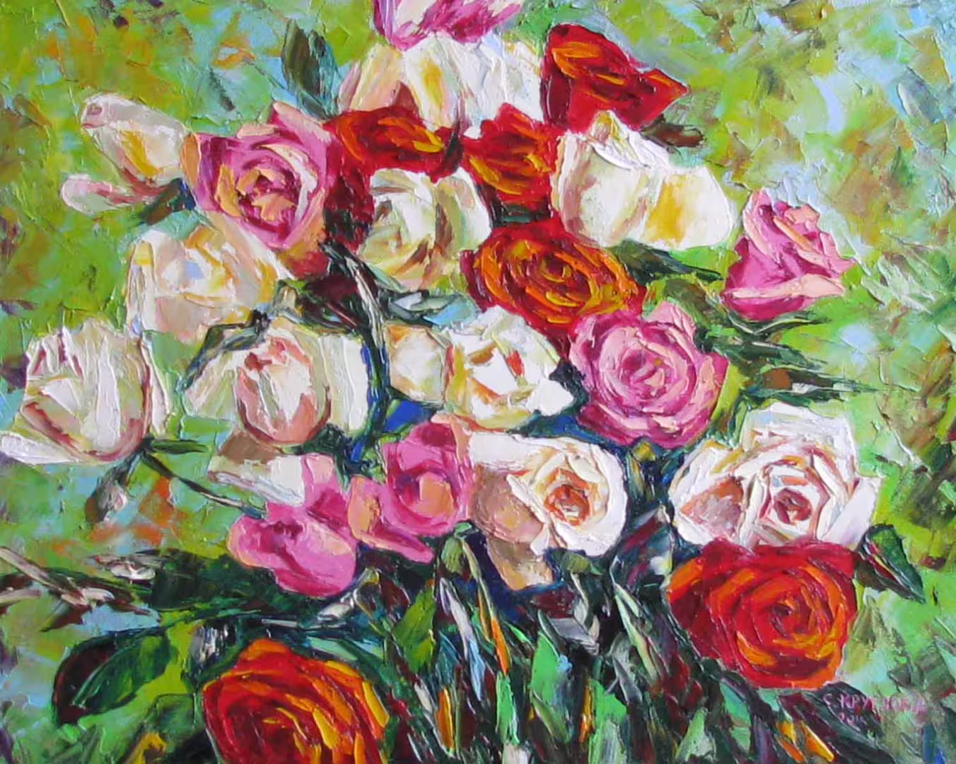 Розы в сентябре,  холст  масло,  40 х 50 см.,  2011 г..jpg