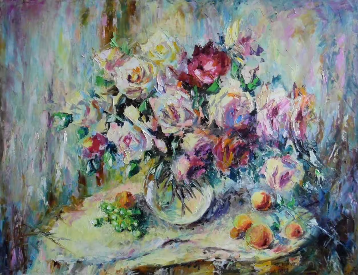 Нежные розы,  холст  масло,  65 х 85 см.,  2012 г..jpg