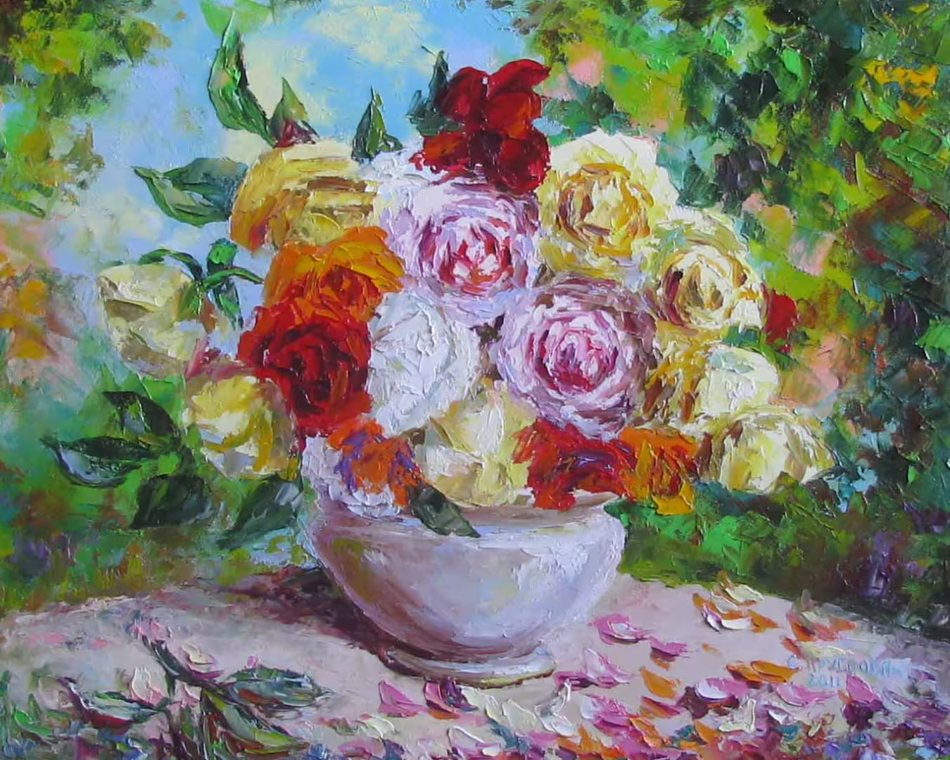 Радуга лепестков, холст  масло,  40 х 50 см.,  2011 г..jpg