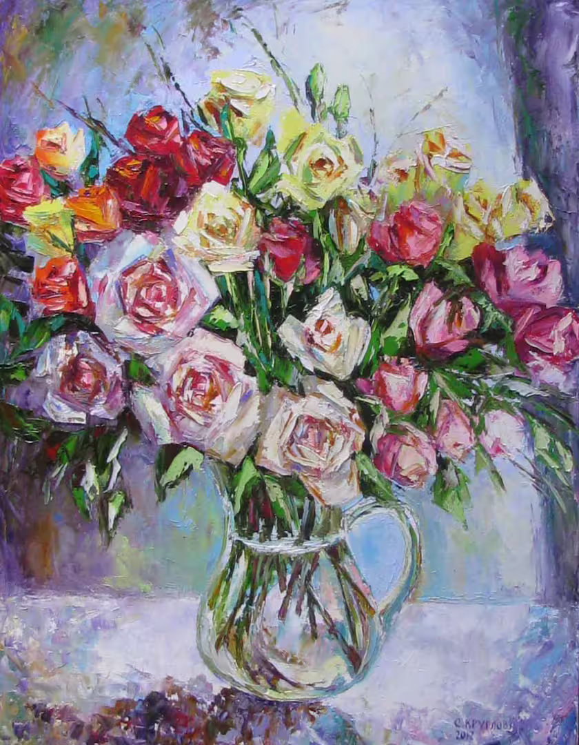 Букет роз,  холст  масло,  65 х 50 м.,  2012 г..jpg