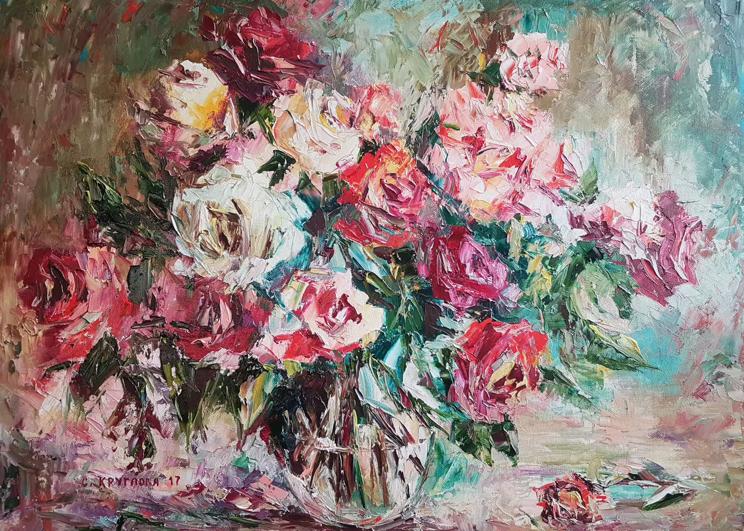 Розы весной,  холст  масло,  50 х 70 см.,  2017 г.1.jpg