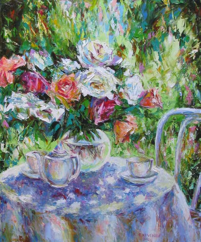 Чай в саду,  холст  масло,  85 х 70 см.,  2012 г..jpg
