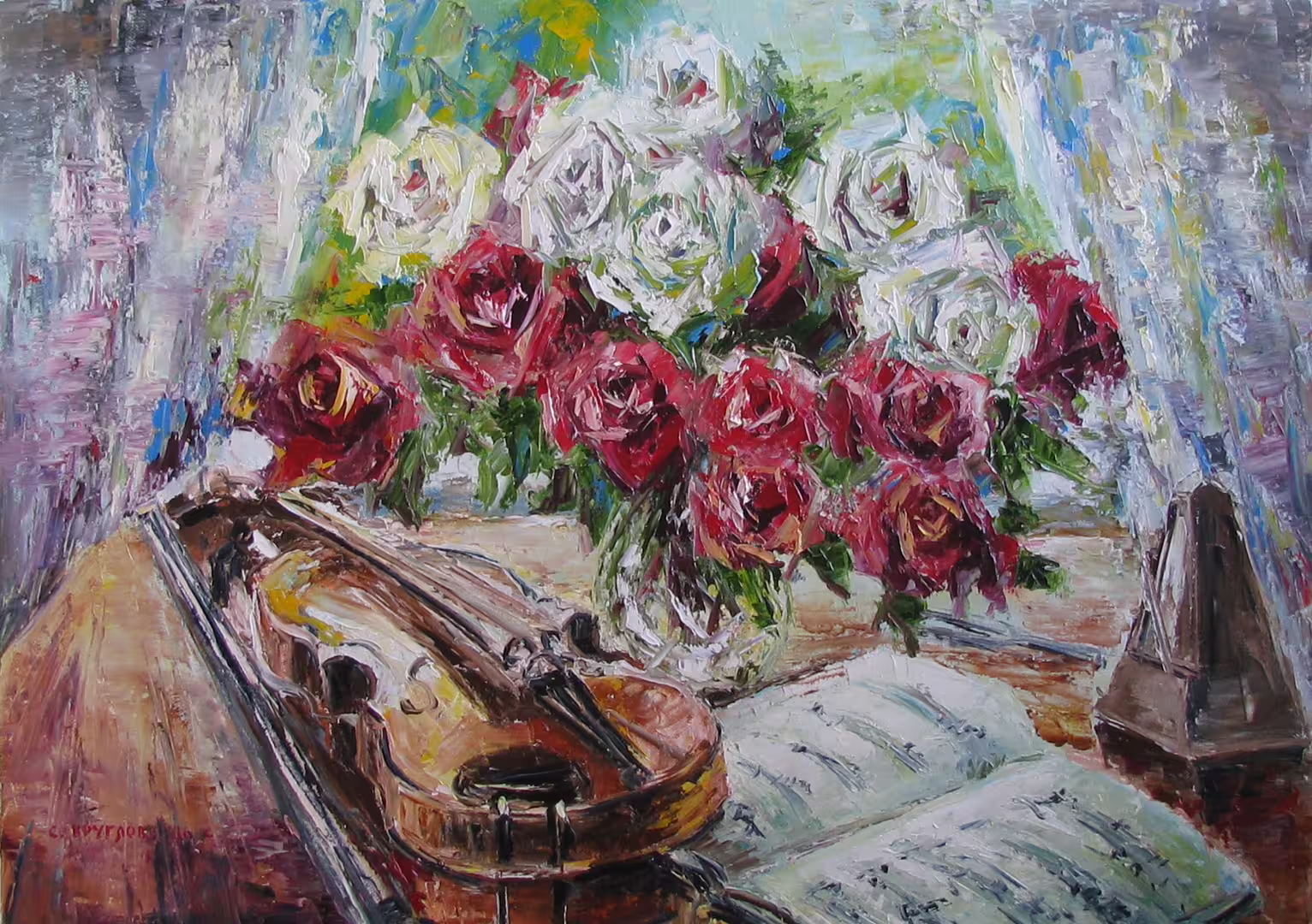 Скрипка Паганини,  холст  масло,  50 х 70 см.,  2016 г..JPG