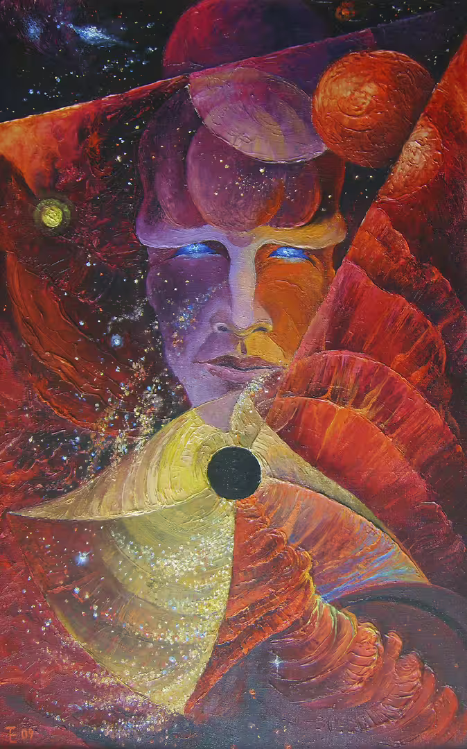 Триптих Рождение галактики( правая часть) х.м., текст. паст., 102х64, 2009.jpg