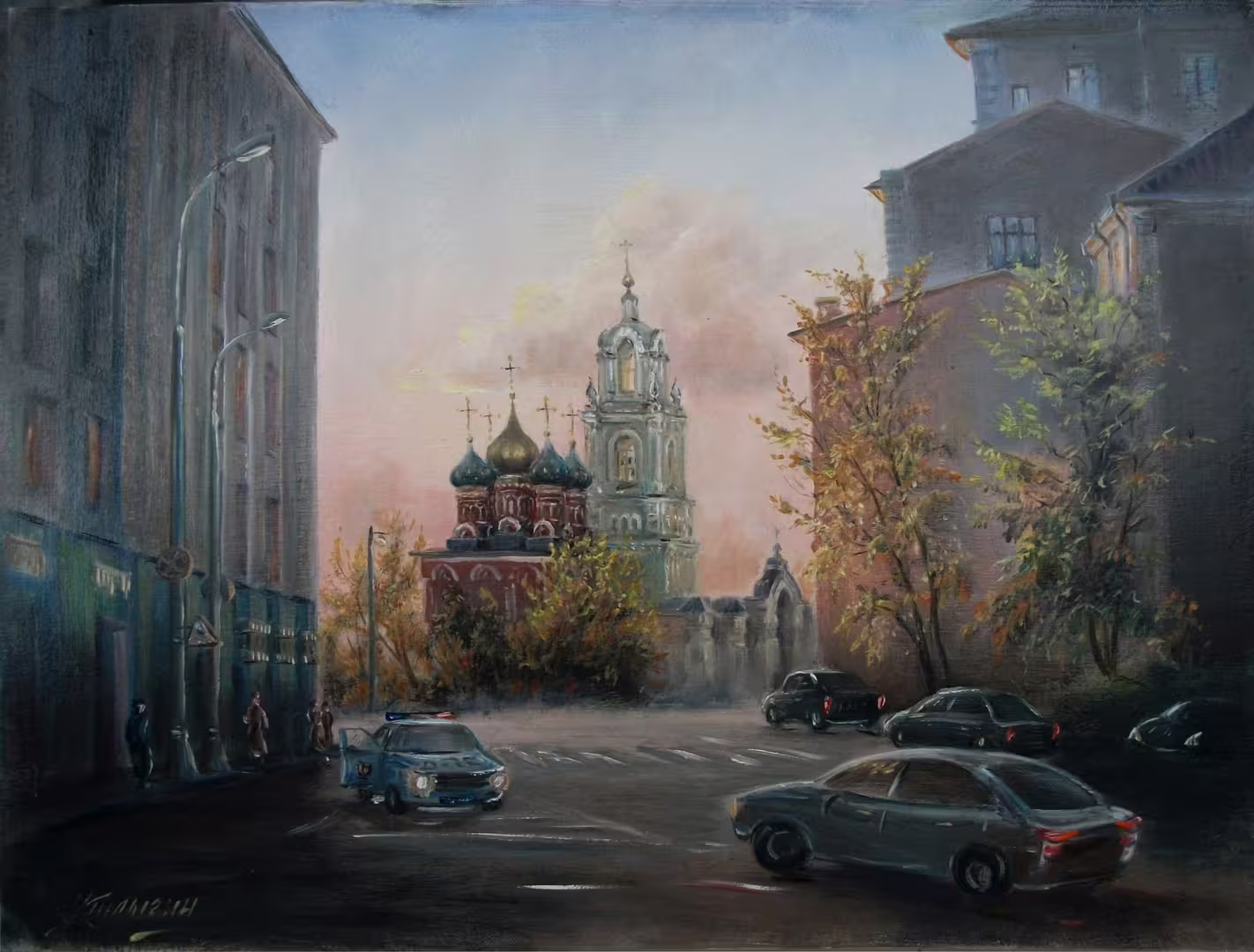 77 Варварка. Вечер в Москве. х.м.30х40 2010г..jpg