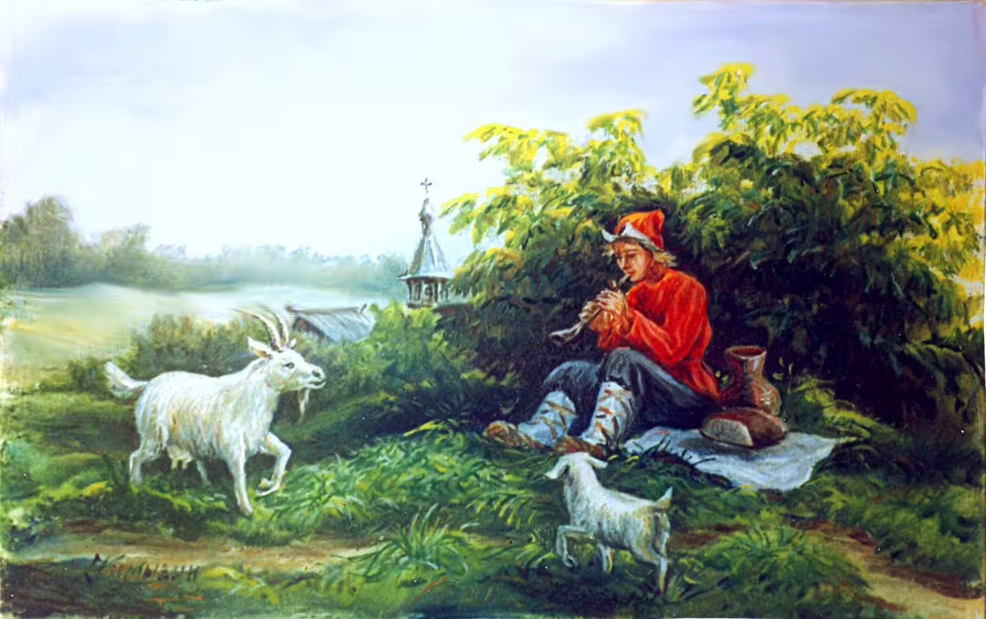57 Деревенская идилия. х.м.25х40 2008г..jpg