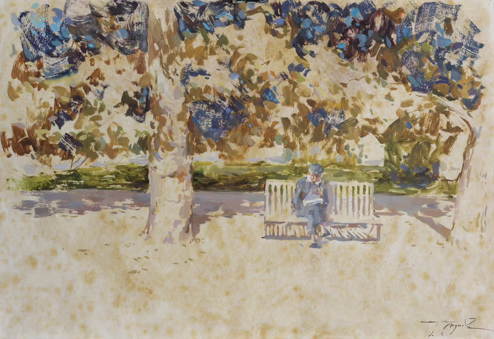 Jardin des Plantes Париж 2018г.  бумага,темпера,масло 37,5Х54,5.jpg