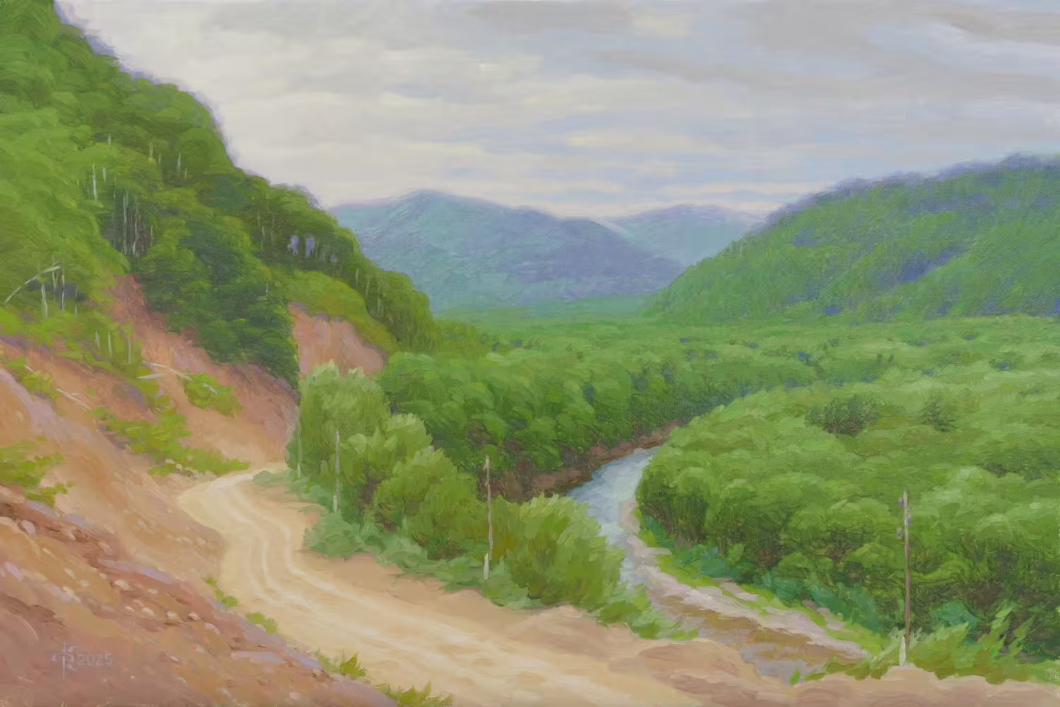 Сахалин. Дали реки Макаровки холст, масло, 40х60 см.,2025.jpg