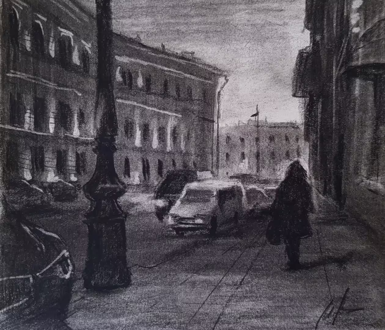 359 Ночной Петербург 12х14 уголь.jpg