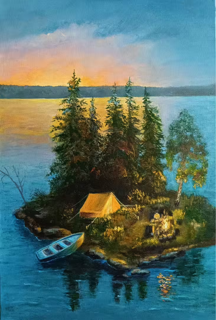 Злотникова Олеся. На острове. 2024. Холст, масло. 60х40.jpg