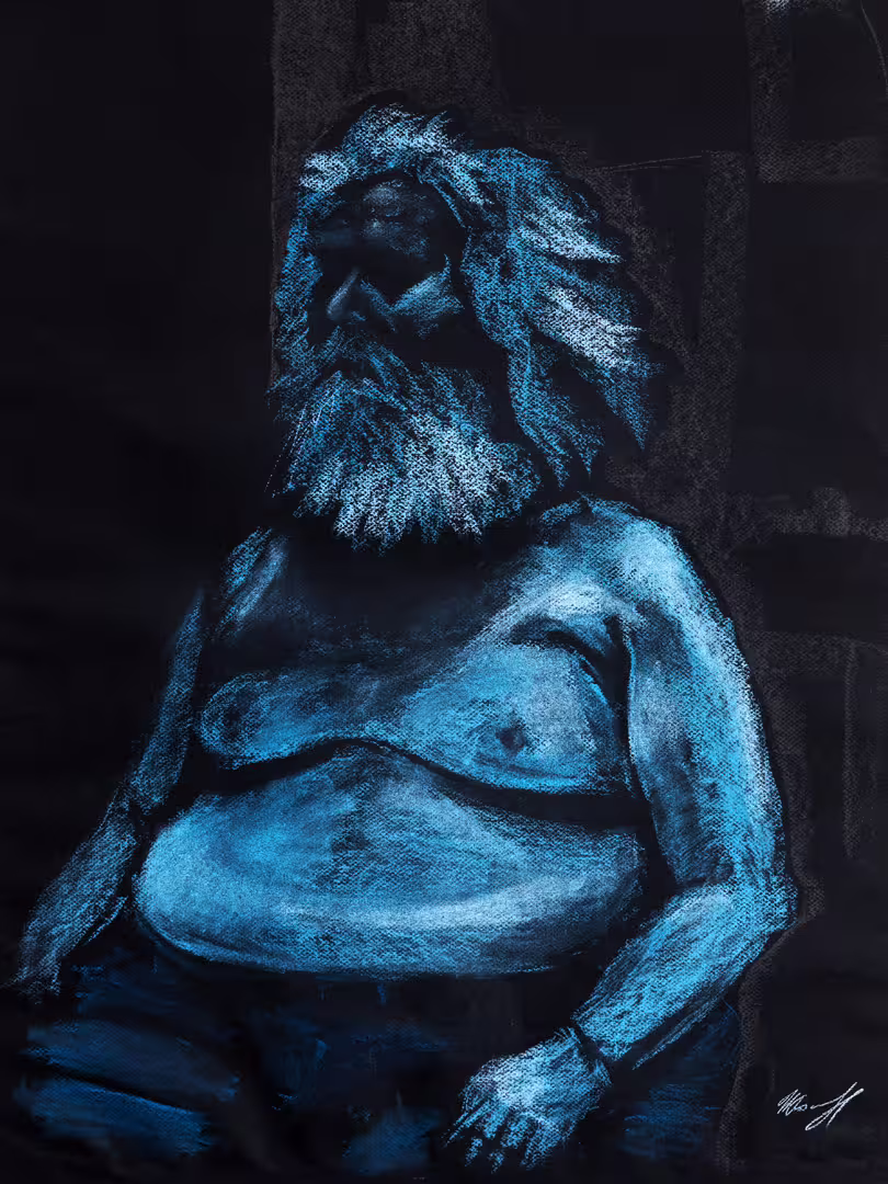 Комаровская Наталья. Grandpa in the Sky with Diamonds, 2010, бумага, пастель, 72 x 54-min.jpg