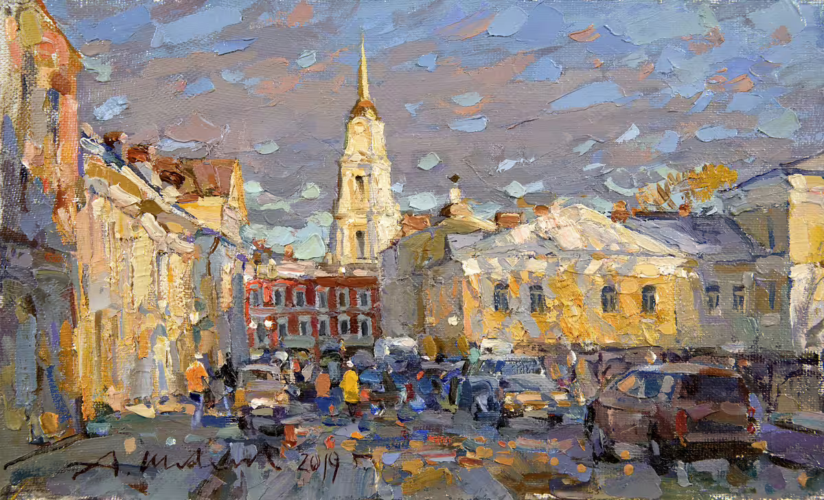 1. Вечер в Вознесенском переулке. Д. В. П., масло 16 х 26 см. 2019.jpg