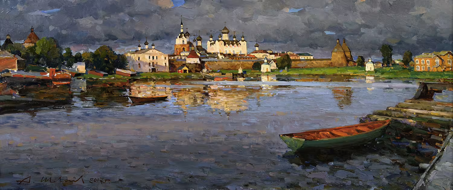 Соловки.Монастырь.Д.В.П.,масло 31 х 73,5 см. 2017.jpg