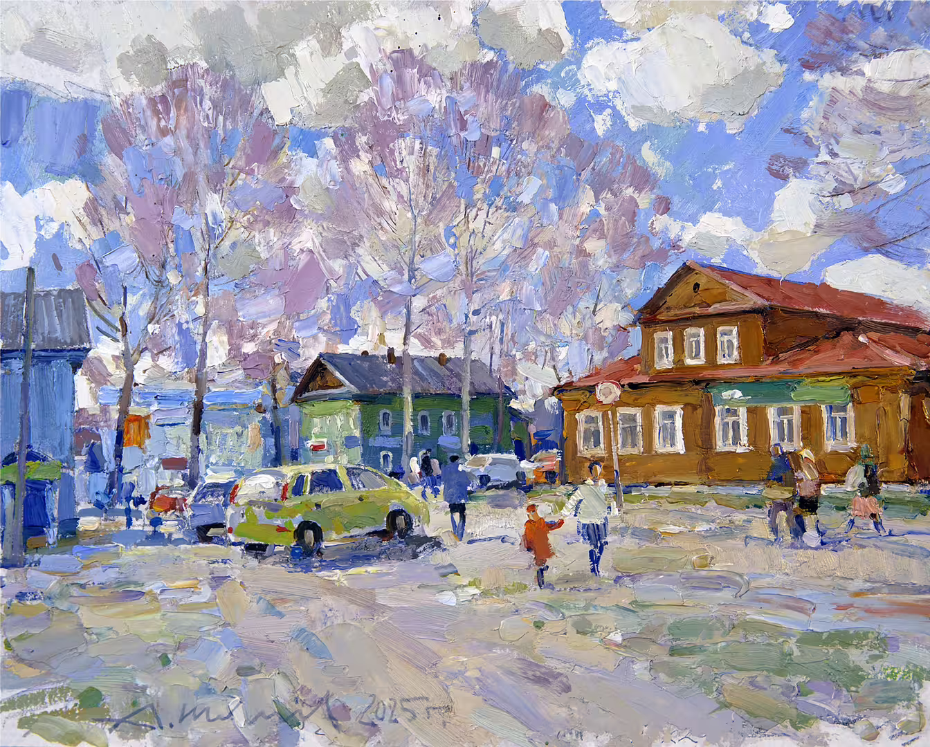 1.Любытино. На Советской улице. Картон, масло 20 х 25 см. 2025.jpg