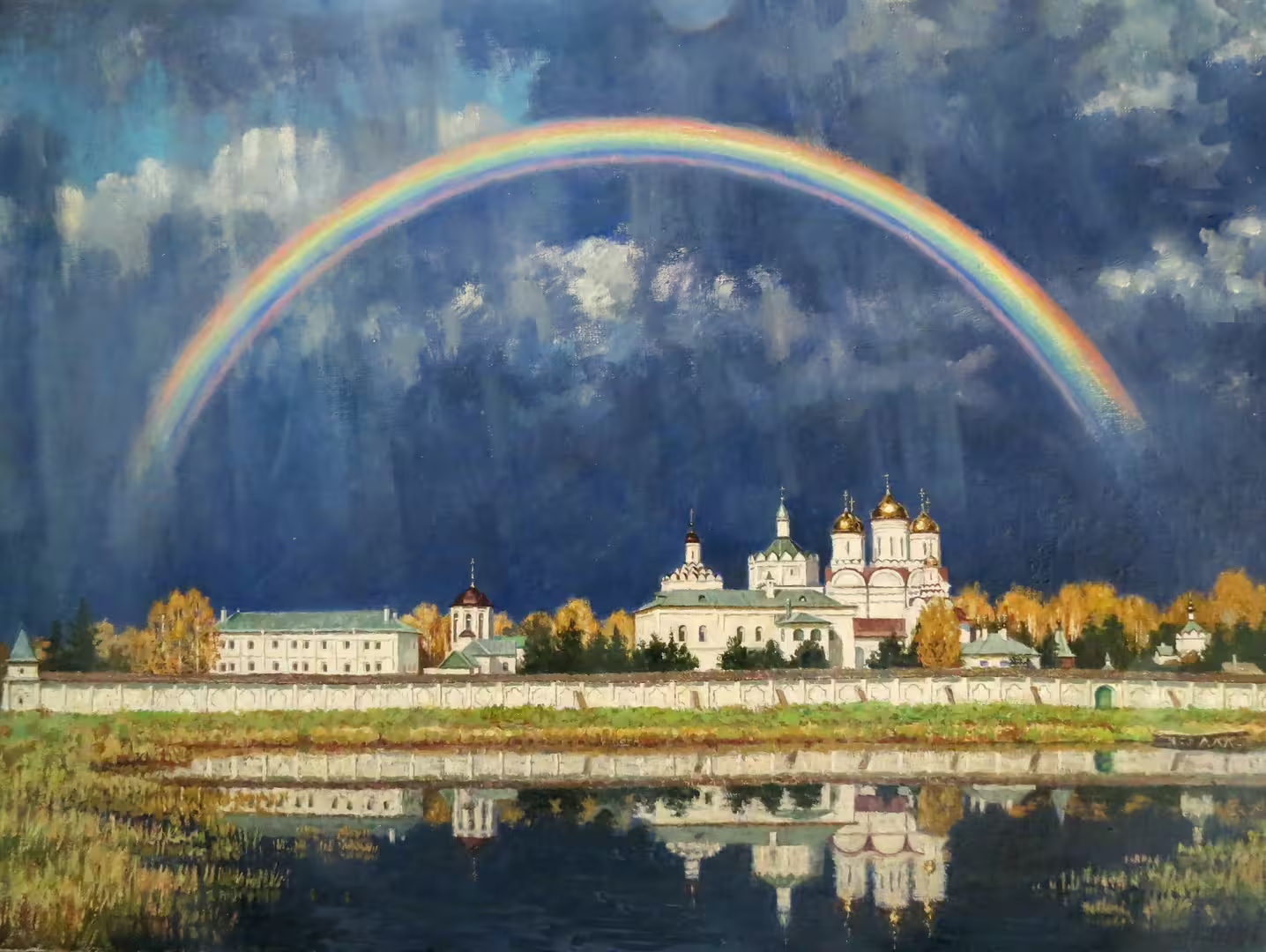 Болдинский монастырь. (Троицкий Герасимо-Болдинский мужской монастырь).  2021 г., холст на карт., 80х100..JPG