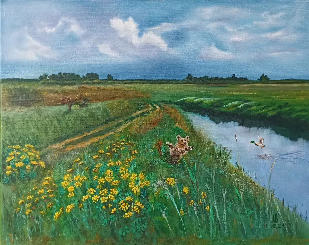 Клюкина Светлана. Берег реки. Холст-масло. 50 см х 40 см. 2024г.jpg