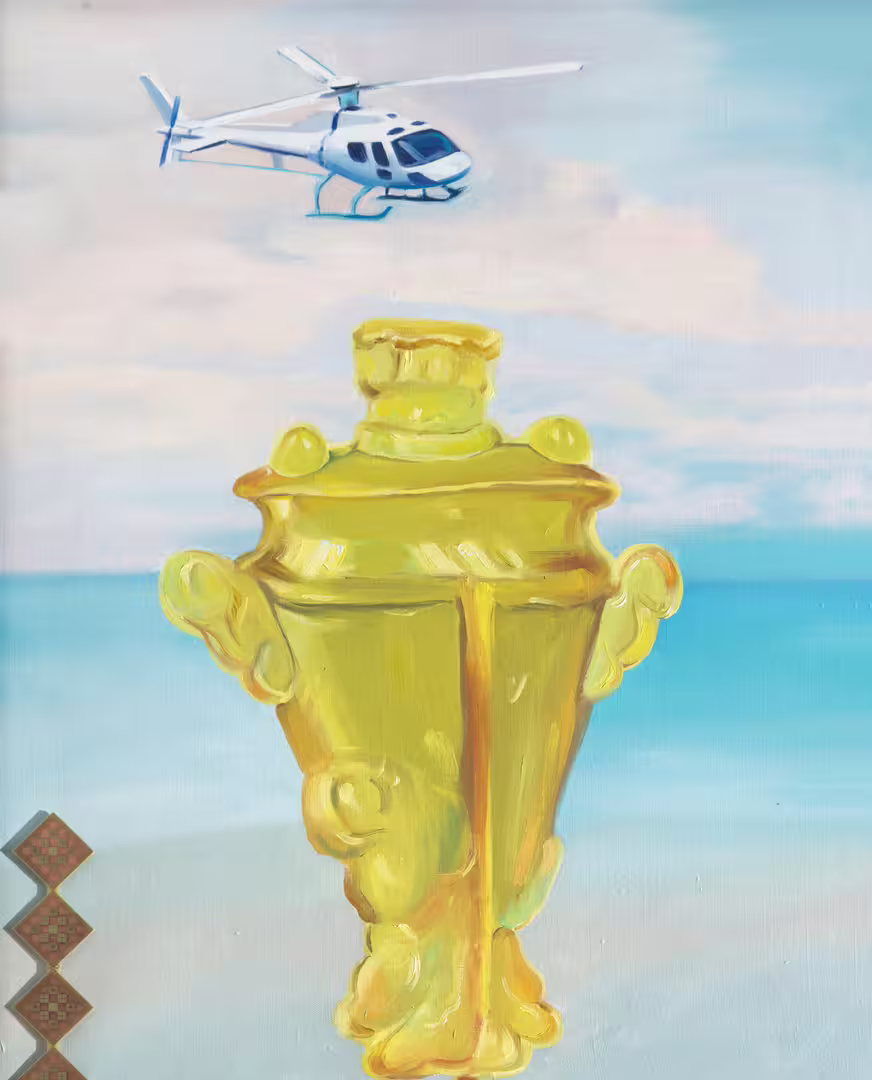 Елена Ковылина, Леденец - самовар и вертолет, 2022, холст, масло, 80х60.jpeg
