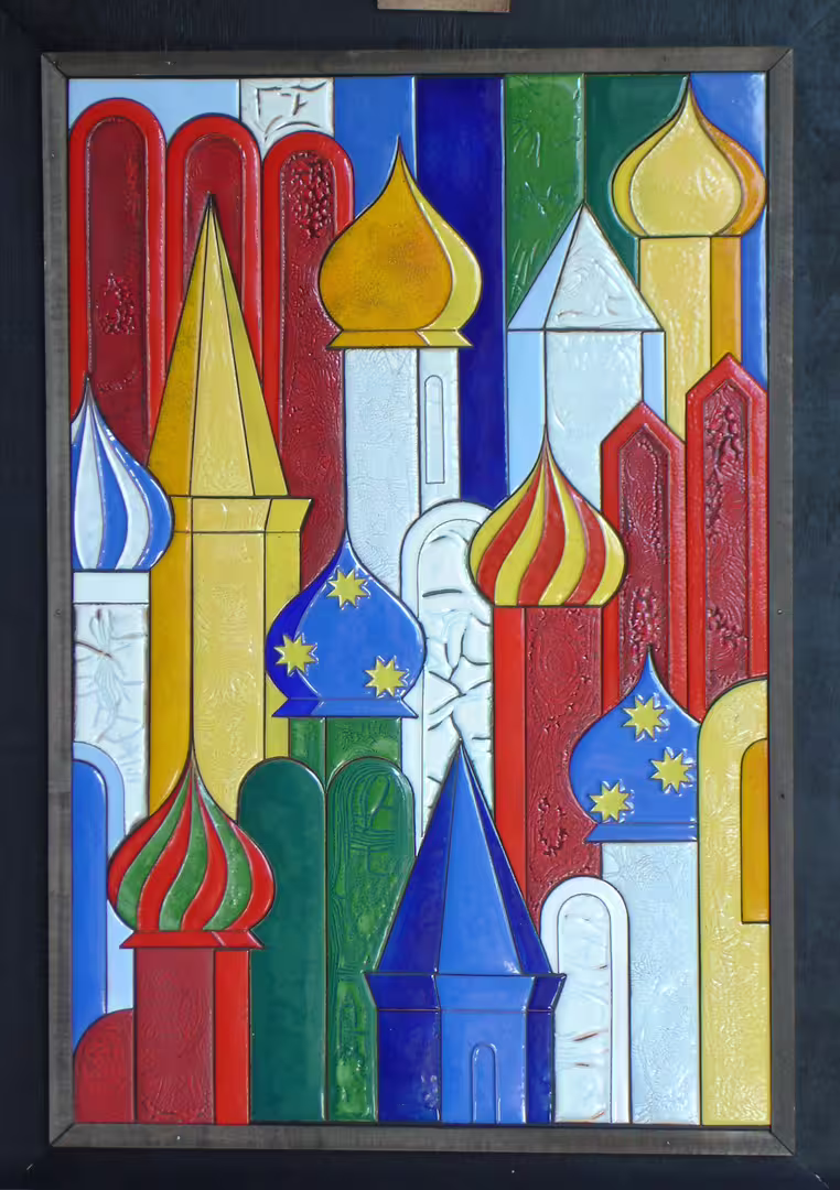 Pillars.60х40. enamel on copper.  2001..jpg