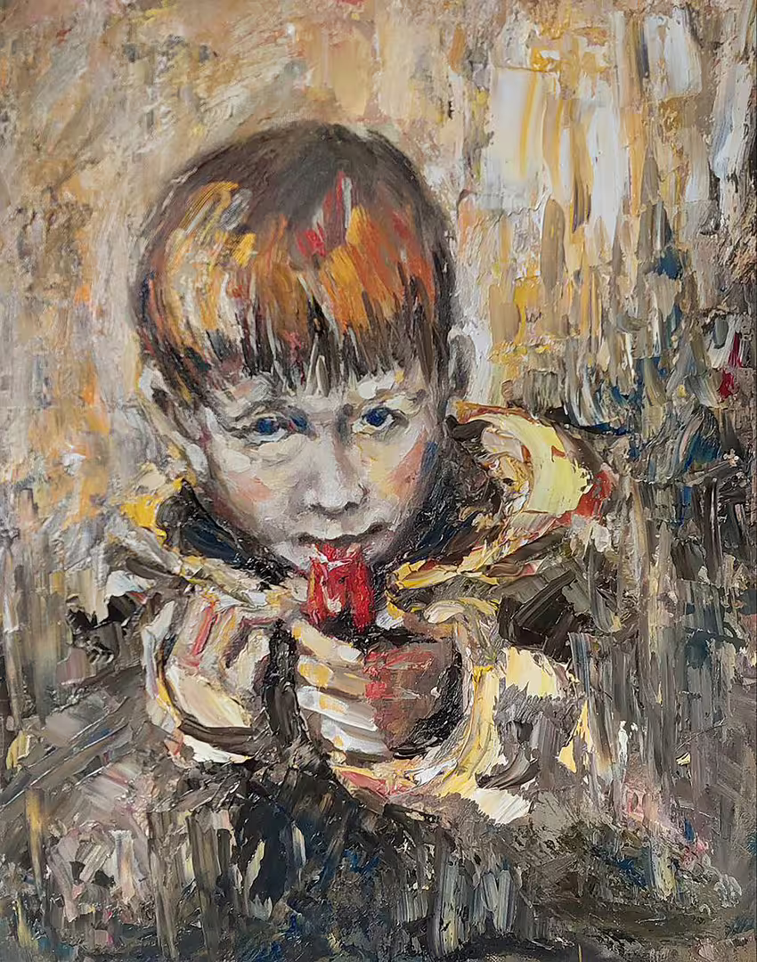 Мальчик с красной свистулькой. х.м. 50х40 м.jpg