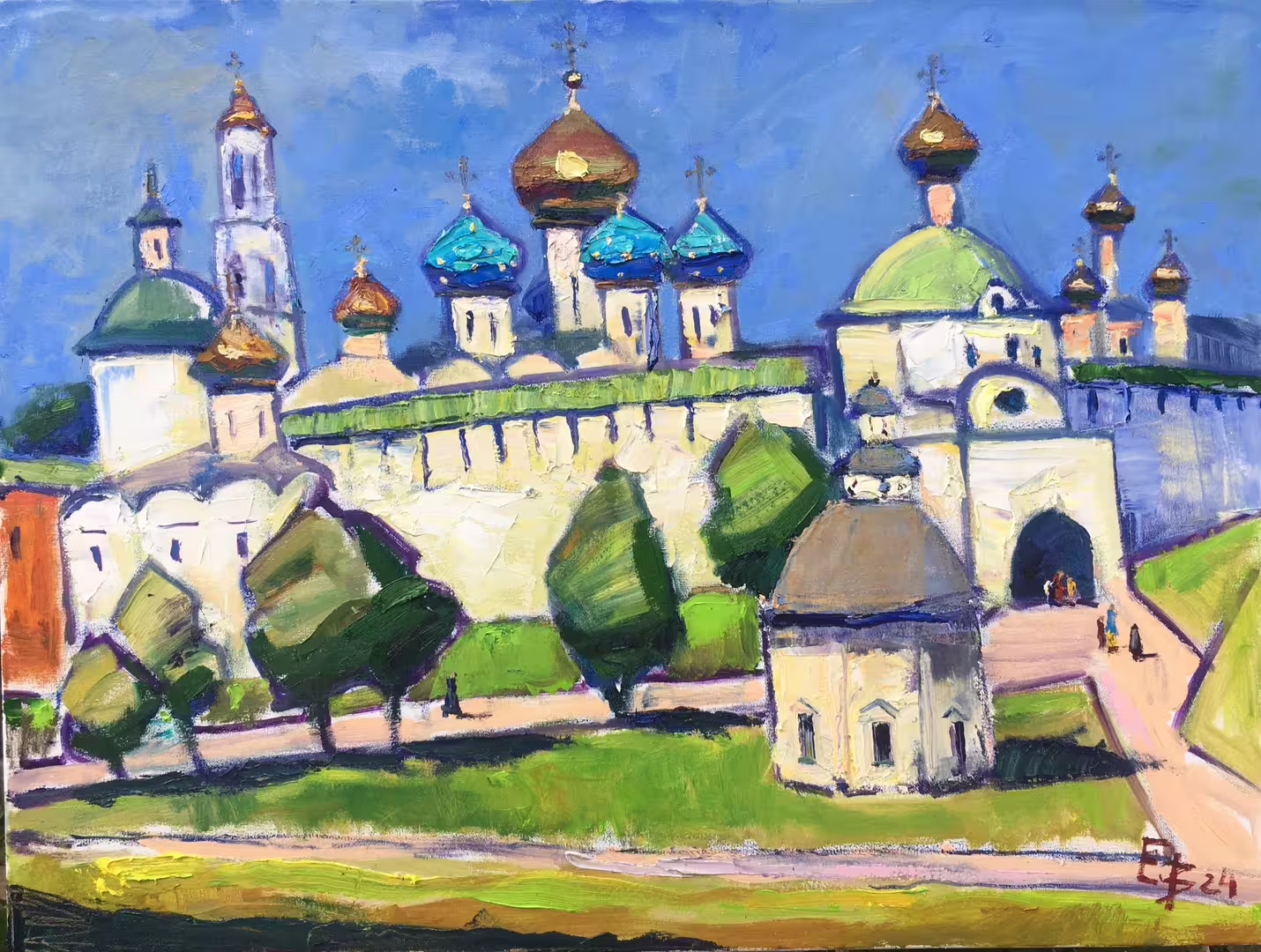 Хотьковские пленэры. Воскресная Троице-Сергиева Лавра. 60х80. М,х.jpg