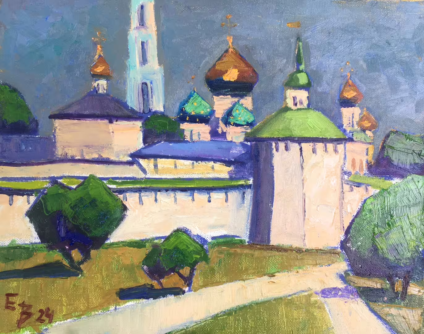 Хотьковские пленэры. Утро в Лавре. 40х50. Х,м.jpg