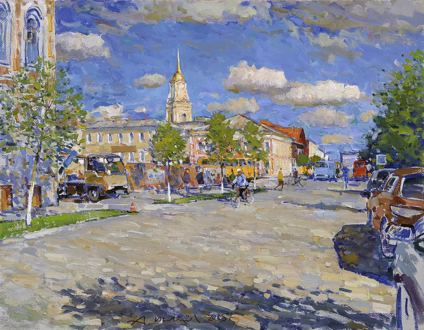 1.Рыбинск. Солнце на булварной улице. Холст, масло 39, 4 х 50, 3 см. 2025.jpg