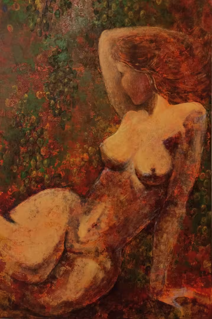 Наталья Гартман. В тени винограда. Холст-акрил. 120х80. 2022.jpg