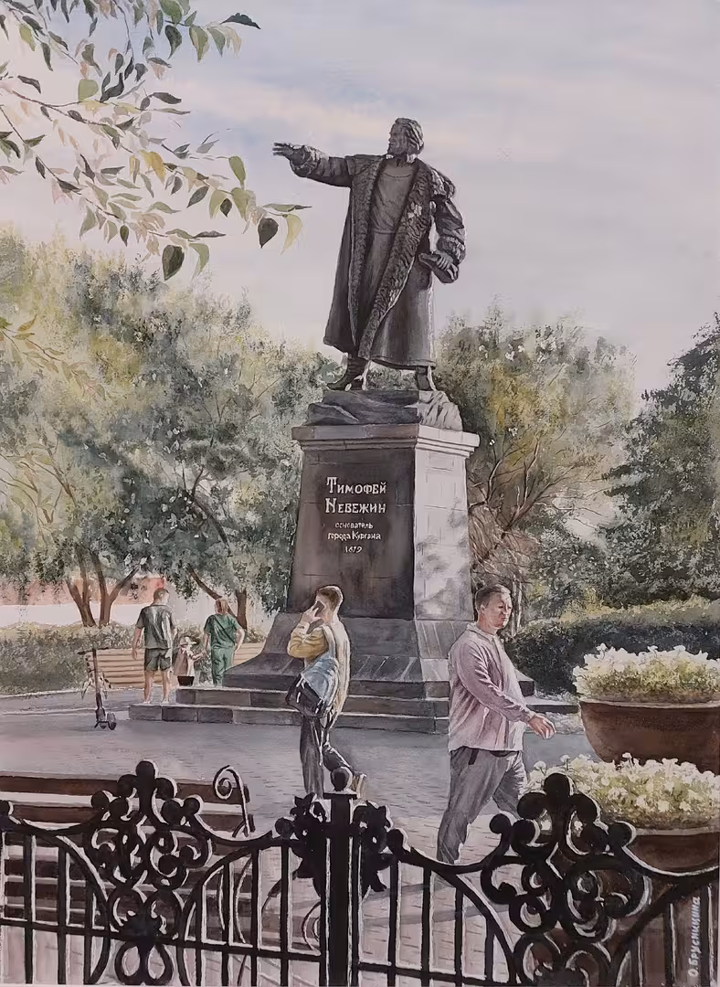 Улицы Кургана. Наш Невежин. 56х76 см. 2025г.jpg