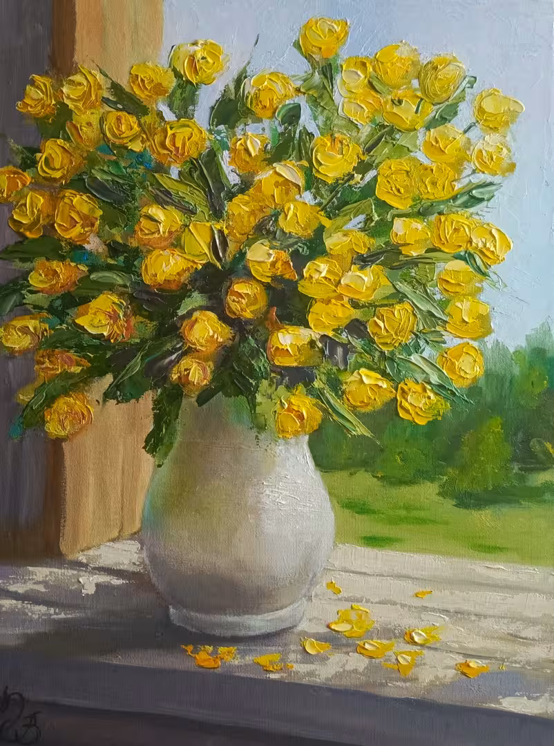 13.О.Ромазанова.Купальницы.2025.Х.м.30Х40.jpg