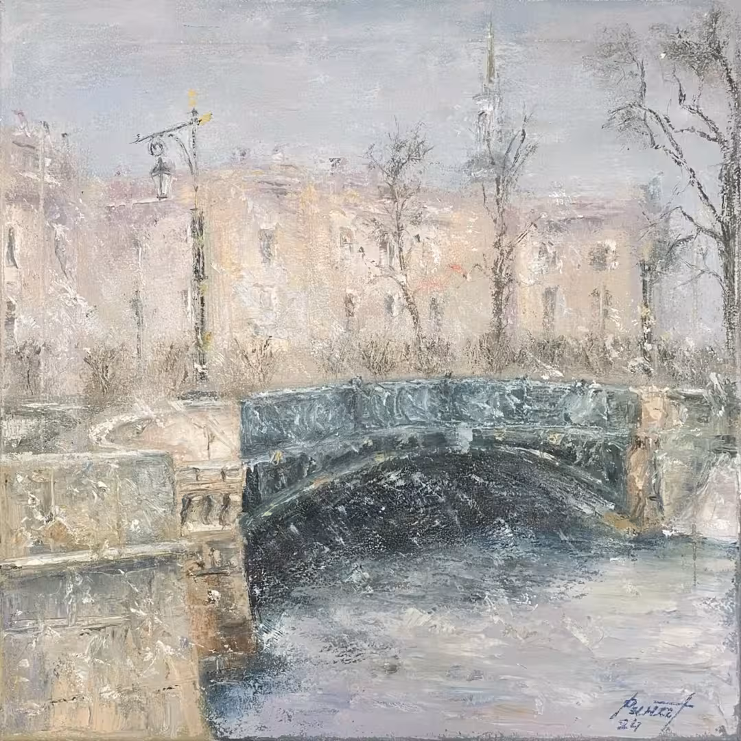 Хабибулин Ринат. Зимний пейзаж. 50х50. Холст на подрамнике. 46000 руб. 2024 г..jpg