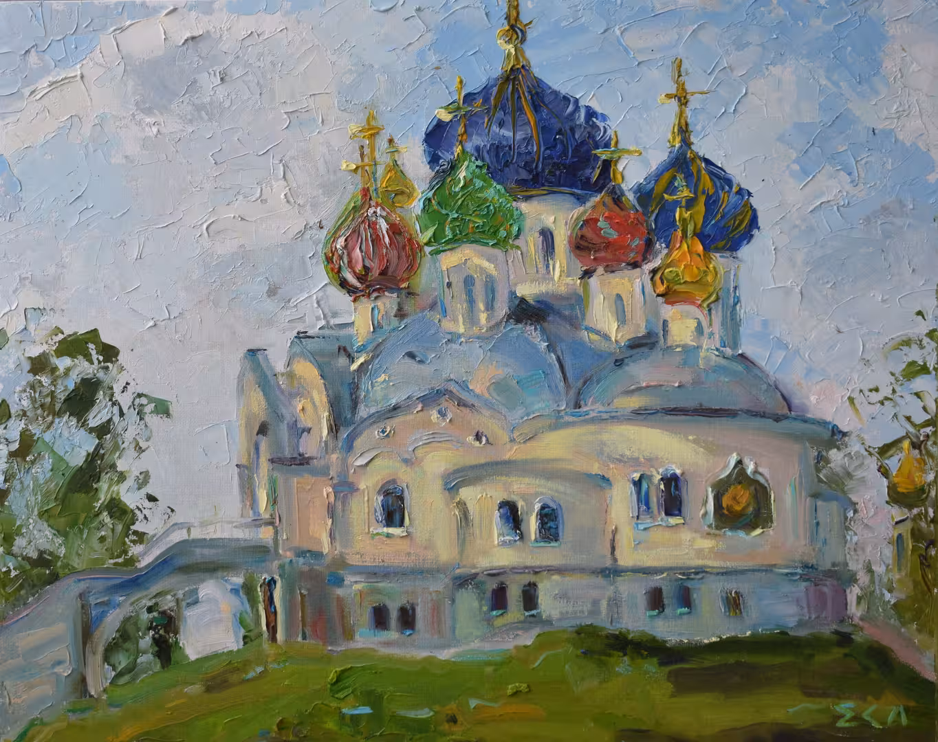 Серия Москва Самородова( Киселева) Елена  Храм в Переделкино холст масло 40-50 см  .JPG